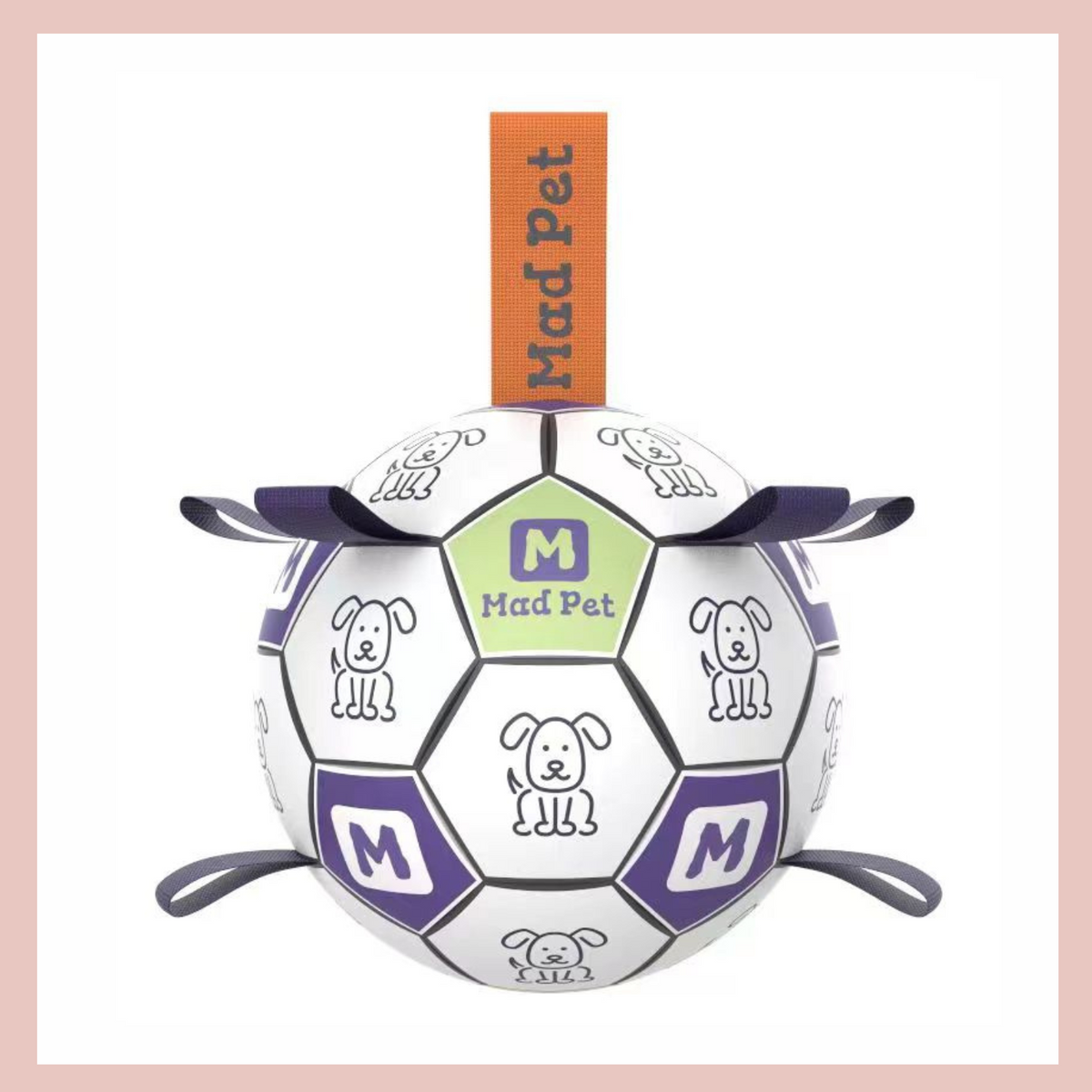 Interactive Dog Soccer Ball EasyGrab Tabs Fun Playtime Mad Pet