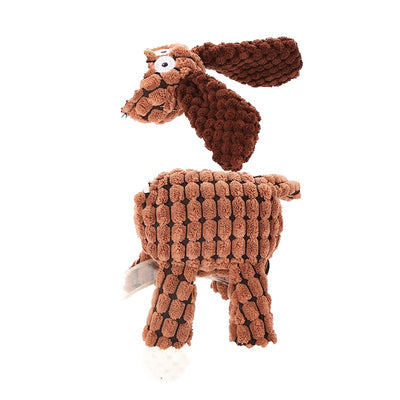 Mad Donkey Plush Dog Toy Squeaky Toy - Brown