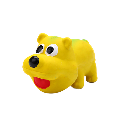 Cute Animal Latex Squeaky Dog Toy - Yellow