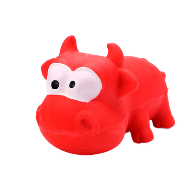 Cute Animal Latex Squeaky Dog Toy - Red