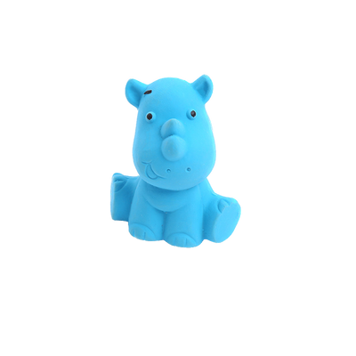 Mini Zoo Squeakers Squeaky Dog Toy - Blue Rhinoceros