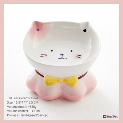 Tall Feet Ceramic Bowl - Pink