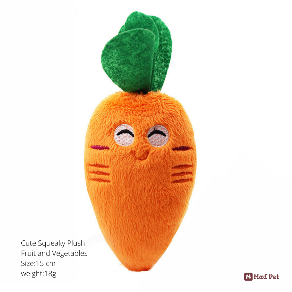 Vegetable Series Pet Toy Orange Carrot Plush Fruit Shaped Squeaky Dog Toy