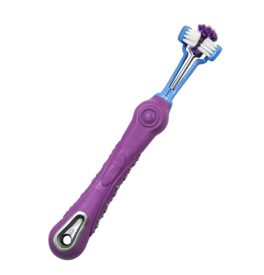 Dog Toothbrush Soft Teeth Cleanning Brush Dog Product Dog Teeth - Purple