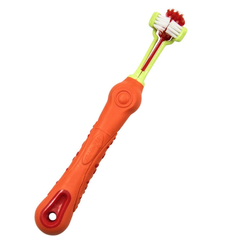 Dog Toothbrush Soft Teeth Cleanning Brush Dog Product Dog Teeth - Orange