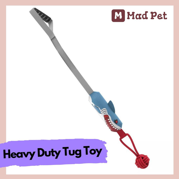 Mad Shark Heavy Duty Interactive Squeaky Tug Dog Toy