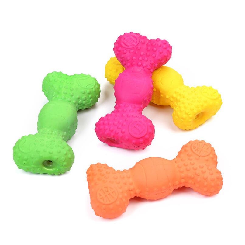 Latex Bone Chew Toy Squeaky Dog Toy