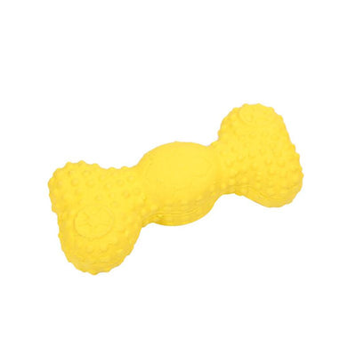 Latex Bone Chew Toy Squeaky Dog Toy - Yellow