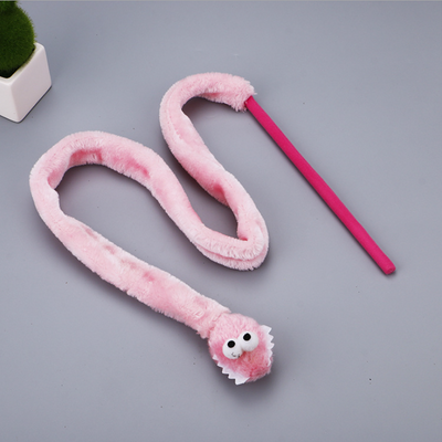 Snake Cat Teaser Wand Cute Cat Toy - Hot Pink