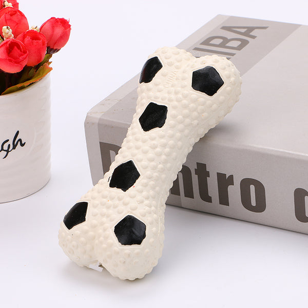 Latex Bone with Ball Style Squeaky Dog Toy