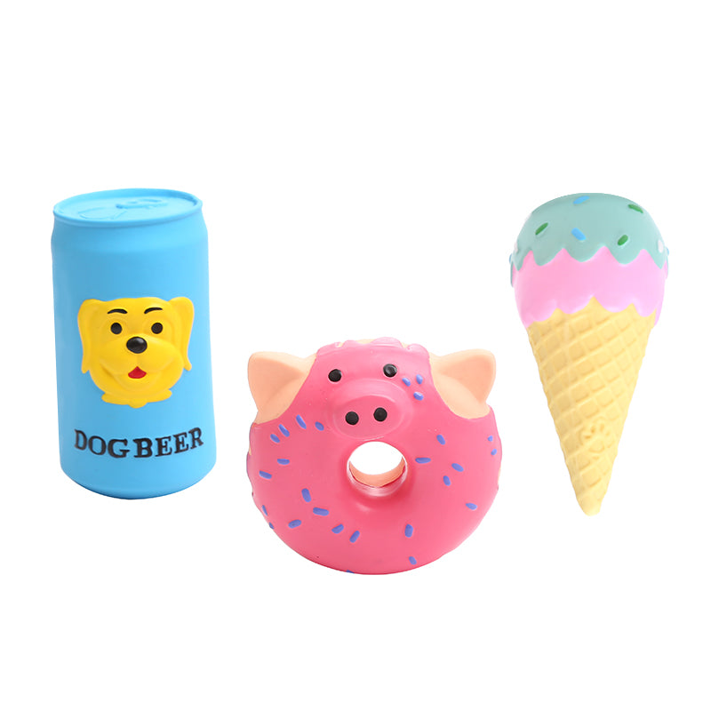 Cute Food Shape Latex Squeaky Dog Toy