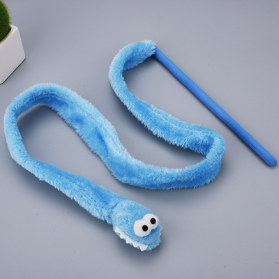 Snake Cat Teaser Wand Cute Cat Toy - Blue