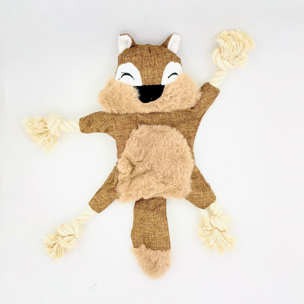 Cute Squirrel Unstuffed Plush Toy with Paper Squeaker