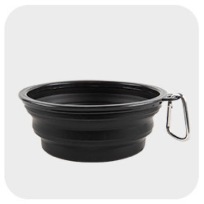 Collapsible Dog Bowl Travel Bowl Portable Bowl - Large - Black Large