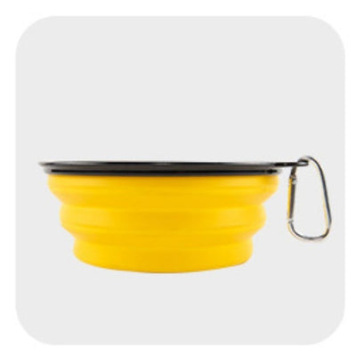 Collapsible Dog Bowl Travel Bowl Portable Bowl - Large - Yellow Large